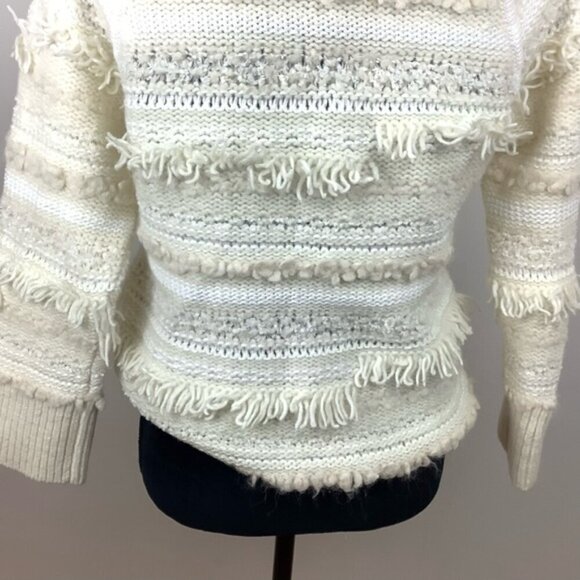 CLUB MONACO HANDKNIT WOOL Cream CHUNKY TURTLENECK SWEATER S - Picture 10 of 13